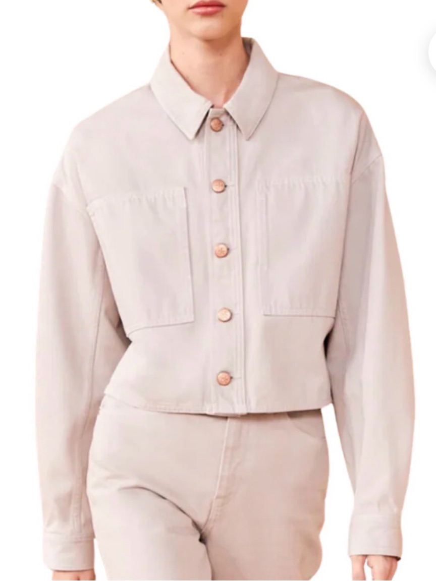 Ulla Johnson Cropped Bobbi Jacket In Dove